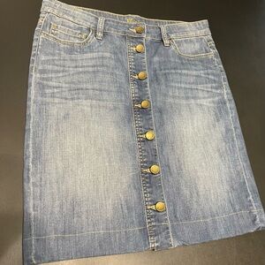 Kut from the Kloth Blue Denim Skirt